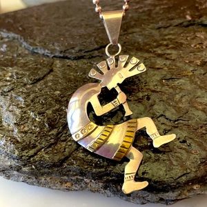 Vintage Zuni Native American Sensa Eustace Kokopelli Pendant